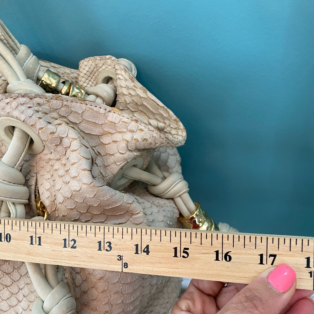 Michael Kors Python Large Green Bag With Gold Har… - image 6